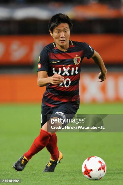 Kento Misao of Kashima Antlers in action during the J.League J1 match between Kashima Antlers and Omiya Ardija at Kashima Soccer Stadium on September...