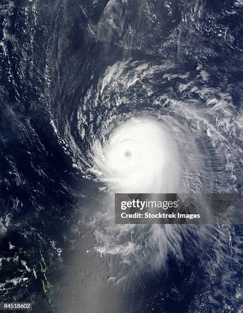 september 4, 2008 - hurricane ike off the lesser antilles at 14:40 utc. - barbuda stock pictures, royalty-free photos & images