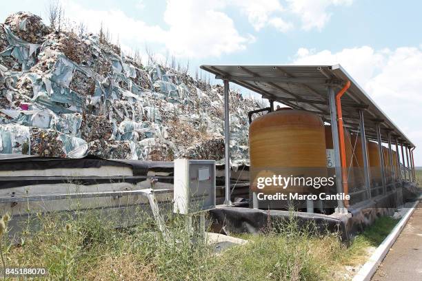Garbage bales in the waste dump of San Tammaro, in the province of Caserta.