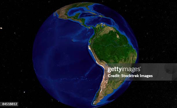 blue marble next generation seasonal landcover. - south america satellite stock pictures, royalty-free photos & images