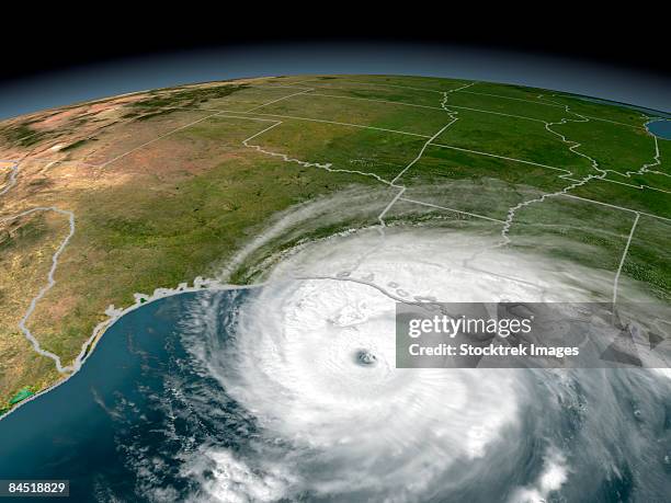 hurricane rita threatening the texas and louisiana coasts on september 23, 2005. - gulf of mexico stock pictures, royalty-free photos & images