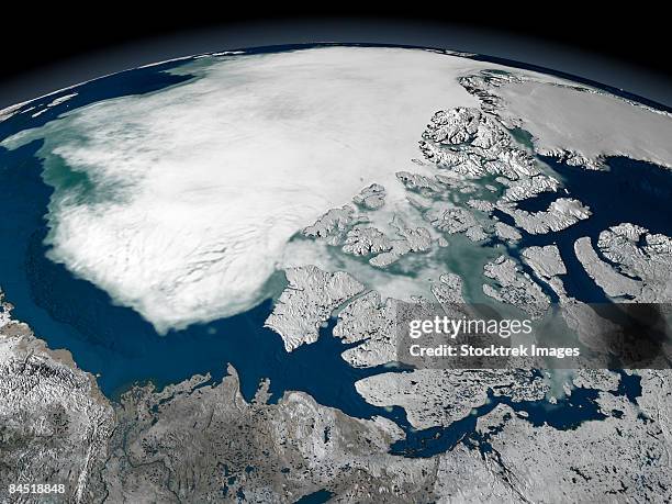 arctic sea ice above north america on september 27, 2005, viewed over the beaufort sea. - permafrost stock pictures, royalty-free photos & images