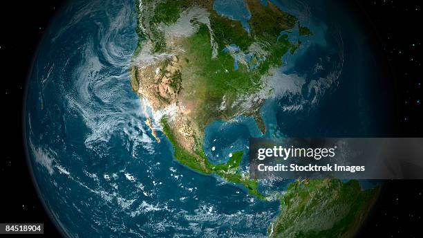 view of central and north america. - central world stock pictures, royalty-free photos & images