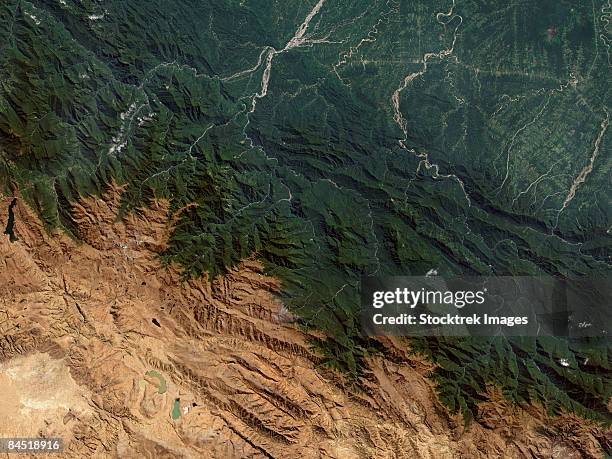 andes mountains - south america satellite stock pictures, royalty-free photos & images