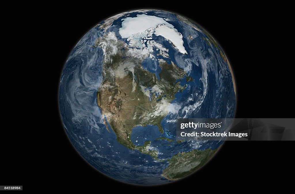 This image shows a view of the Earth on September 21, 2005 with the full Arctic region visible.