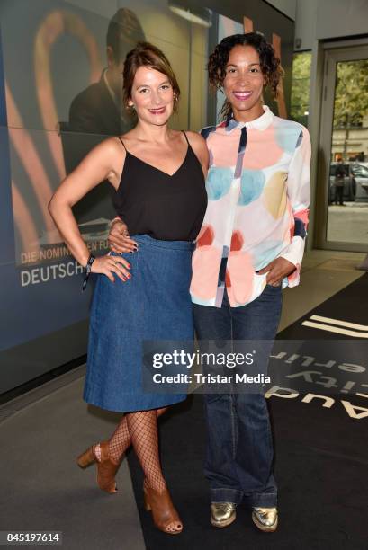 Josephine Thiel and Annabelle Mandeng attend the Audi 'Deutscher Schauspielerpreis' Warm-Up-Brunch at Audi City Berlin on September 9, 2017 in...