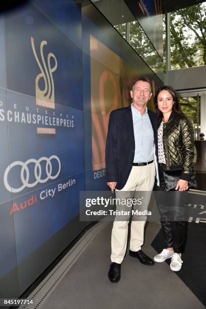 Manfred Kockmann and Stephanie Stumph attend the Audi 'Deutscher Schauspielerpreis' Warm-Up-Brunch at Audi City Berlin on September 9, 2017 in...