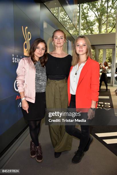 Sarah Alles, Anne-Catrin Maerzke and Sonja Gerhardt attend the Audi 'Deutscher Schauspielerpreis' Warm-Up-Brunch at Audi City Berlin on September 9,...