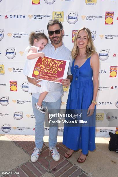 Jimmy Kimmel, Molly McNearney and Jane Kimmel attend the 8th Annual L.A. Loves Alex's Lemonade at UCLA Royce Quad on September 9, 2017 in Los...