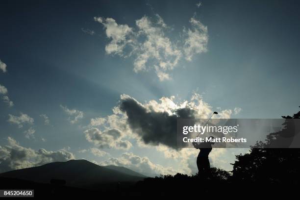 Ji-Hee Lee of South Korea hits her tee shot on the 13th hole during the final round of the 50th LPGA Championship Konica Minolta Cup 2017 at the Appi...