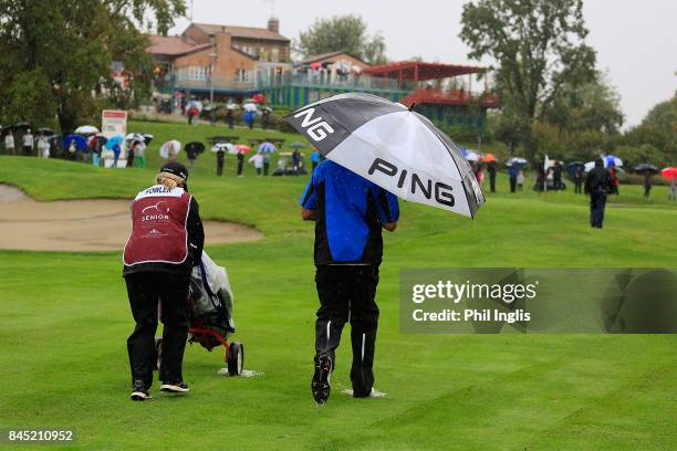 Peter Fowler of Australia in action during the final round of the Senior Italian Open presented by Villaverde Resort played at Golf Club Udine on...