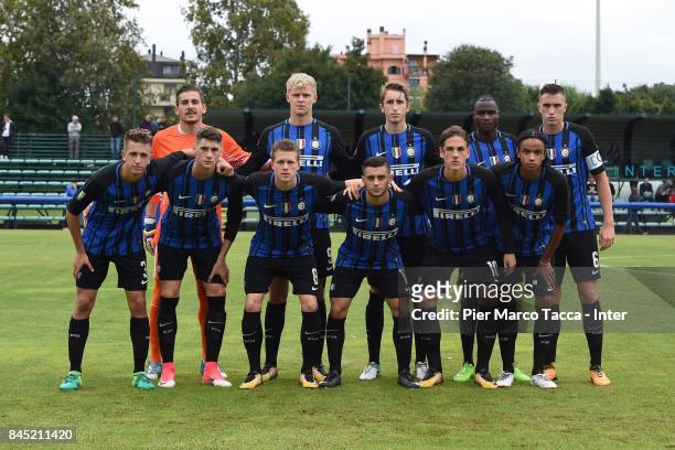 Team FC Internazionale U19 poses during the Serie A Primavera match between FC Internazionale U19 and Udinese Calcio U19 at Centro di Formazione...