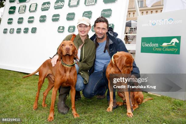 Sanna Englund and her husband Marco Fischer attend the Till Demtroeders Charity-Event 'Usedom Cross Country' at Schloss Stolpe on September 9, 2017...