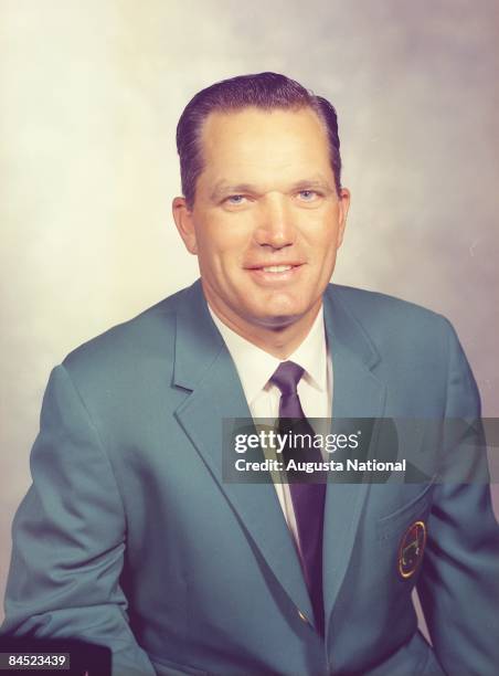 Bob Goalby sits for his Green Jacket Portrait during the 1968 Masters Tournament at Augusta National Golf Club in April 1968 in Augusta, Georgia.