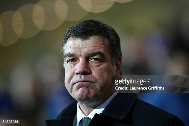 Sam Allardyce manager of Blackburn Rovers shows his disapointment after his team conceded a goal during the Barclays Premier League match between...