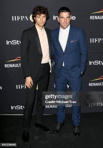 Zachary Quinto and Miles McMillan attend the HFPA & InStyle Annual Celebration of 2017 Toronto International Film Festival held at Windsor Arms Hotel...