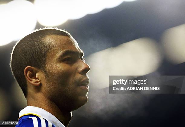 Chelsea's Ashley Cole during the game against Middlesbrough during the Premiership match at Stamford Bridge in London on January 28, 2009. Chelsea...