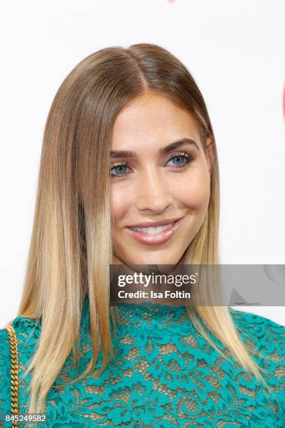 Model Ann-Kathrin Broemmel attends a QVC event during the Vogue Fashion's Night Out on September 8, 2017 in duesseldorf, Germany.