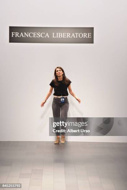 Designer Francesa Liberatore walks the runway for Francesca Liberatore fashion show during New York Fashion Week: The Shows at Gallery 1, Skylight...
