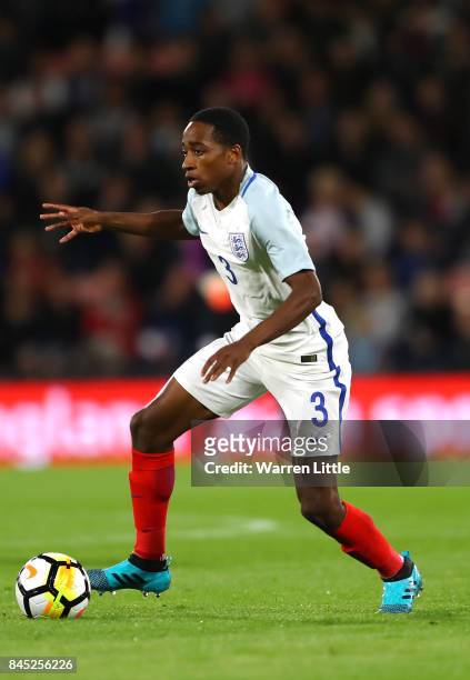 Kyle Walker-Peters of England in action during the UEFA Under 21 Championship Qualifiers between England and Latvia at the Vitality Stadium on...
