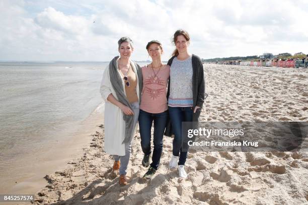 Cheryl Shepard, Johanna Klante and Ursula Buschhorn attend the Till Demtroeders Charity-Event 'Usedom Cross Country' at Seebruecke Ahlbeck on...