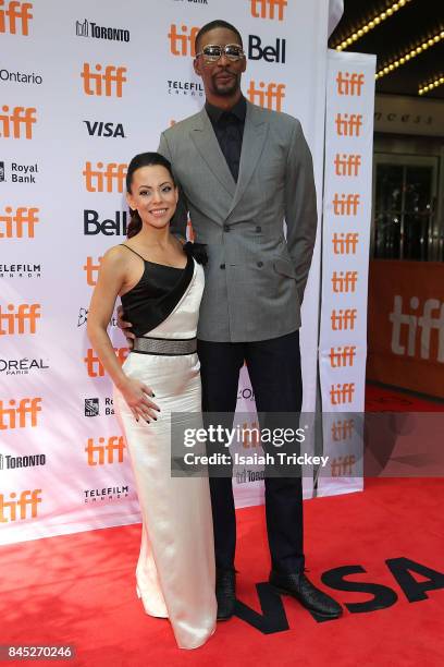 Player Chris Bosh and wife Adrienne Williams Bosh attend 'The Carter Effect' premiere at Princess of Wales Theatre on September 9, 2017 in Toronto,...