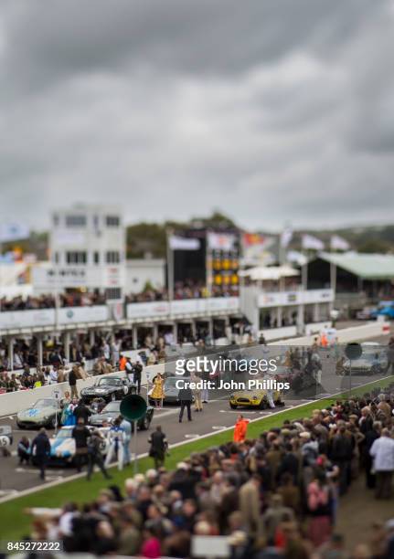 Vintage race cars takes part in a race during the Goodwood Festival at Goodwood on September 10, 2017 in Chichester, England.