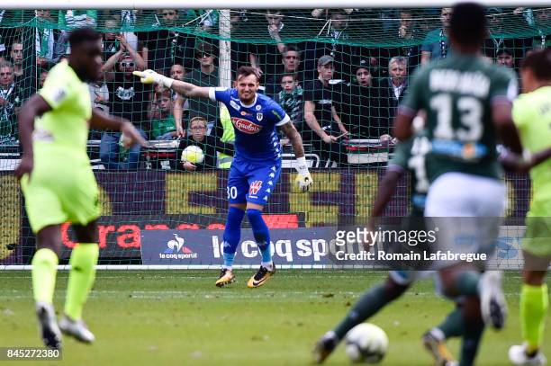 Alexandre Letellier of Angers during the Ligue 1 match between AS Saint Etienne and Angers SCO at Stade Geoffroy-Guichard on September 10, 2017 in...