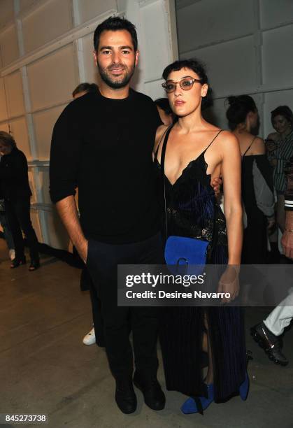 Designer Jonathan Simkhai and Mia Morietti attend Jonathan Simkhai fashion show during New York Fashion Week: The Shows at Gallery 1, Skylight...