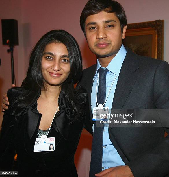 Aditya Mittal and Megha Mittal attend the DLD Nightcap at the Steigenberger Belvedere hotel on January 28, 2009 in Davos, Switzerland.