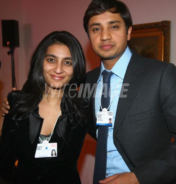 Aditya Mittal and Megha Mittal attend the DLD Nightcap at the, WireImage