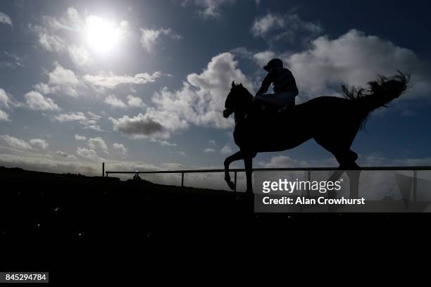 General view as a runner makes its way to the start at Curragh Racecourse on September 10, 2017 in Kildare, Ireland.