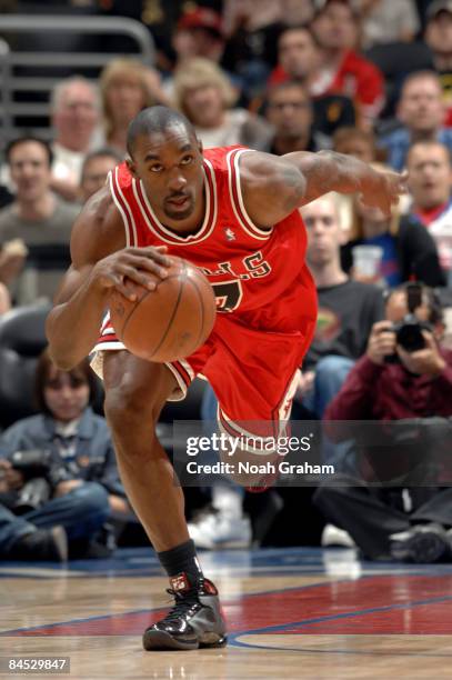 Ben Gordon of the Chicago Bulls brings the ball up the court during a game against the Los Angeles Clippers at Staples Center January 28, 2009 in Los...