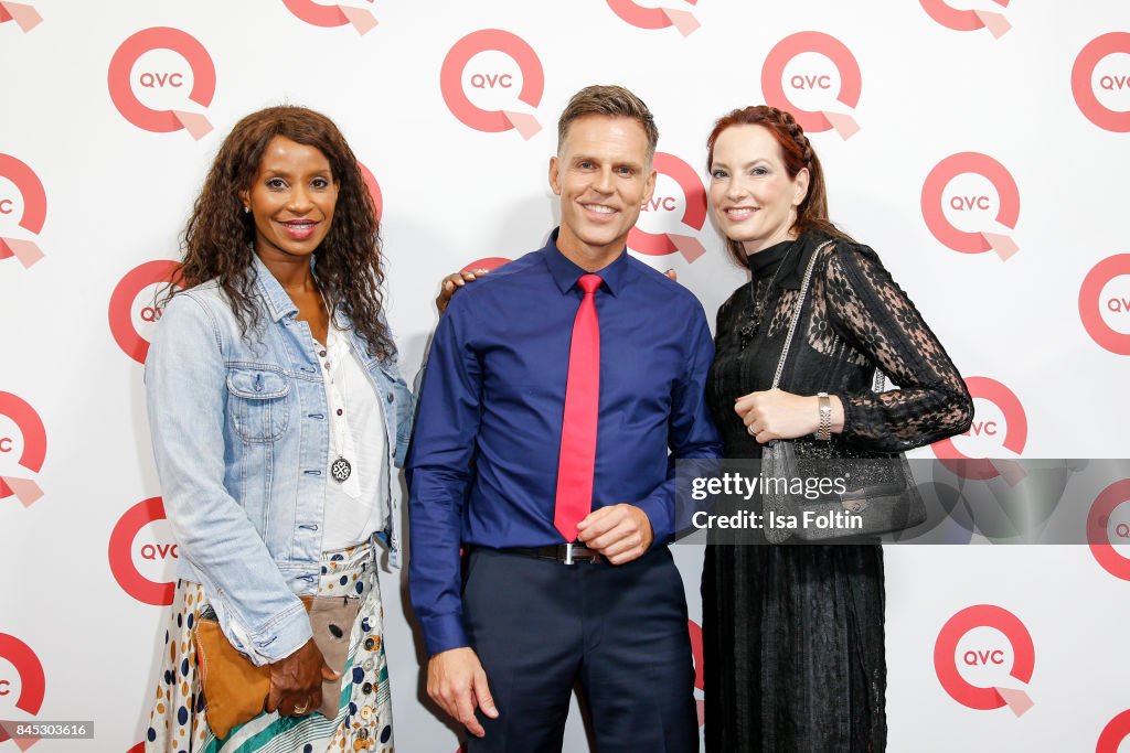 Model Liz Baffoe and the QVC presenters Volker Kirst and Thania... News
