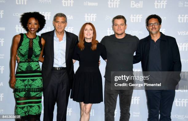 Actress Karimah Westbrook, writer/director/producer George Clooney, actors Julianne Moore, Matt Damon and writer/producer Grant Heslov attend the...