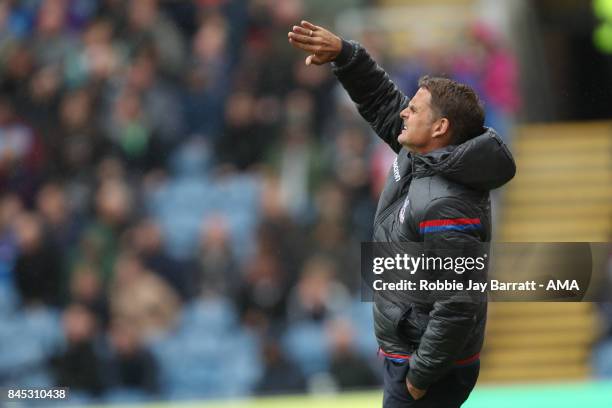 Frank de Boer head coach / manager of Crystal Palace during the Premier League match between Burnley and Crystal Palace at Turf Moor on September 10,...