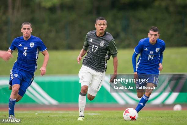 Oliver Batista Meier of Germany controls the ball during the 'Four Nations Tournament' match between U17 Germany and U17 Israel on September 10, 2017...