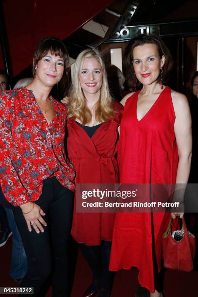 Actress of the movie Virginie Hocq, Natacha Regnier and Armelle Lesniak attend the "Le Petit Spirou" Paris Premiere at Le Grand Rex on September 10,...