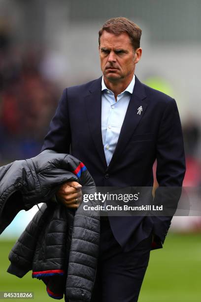 Crystal Palace manager Frank De Boer looks on during the Premier League match between Burnley and Crystal Palace at Turf Moor on September 10, 2017...