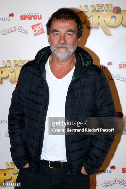 Actor Olivier Marchal attends the "Le Petit Spirou" Paris Premiere at Le Grand Rex on September 10, 2017 in Paris, France.