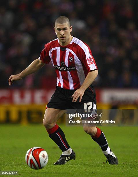 Nick Montgomery of Sheffield United in action during the Coca-Cola Championship match between Sheffield United and Doncaster Rovers at Bramall Lane...