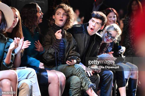 Camren Bicondova and Aidan Alexander attend Vivienne Tam fashion show during New York Fashion Week: The Shows at Gallery 1, Skylight Clarkson Sq on...