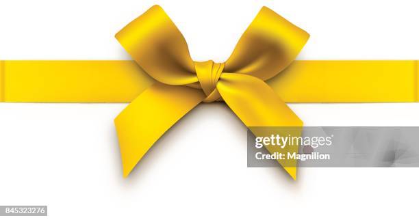 stockillustraties, clipart, cartoons en iconen met gouden geschenk boog met lint - bow