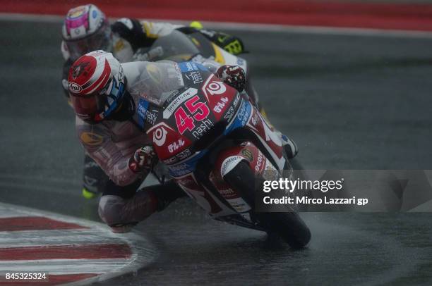 Tetsuta Nagashima of Japan and Teluru SAG Team leads the field during the Moto2 Race during the MotoGP of San Marino - Race at Misano World Circuit...