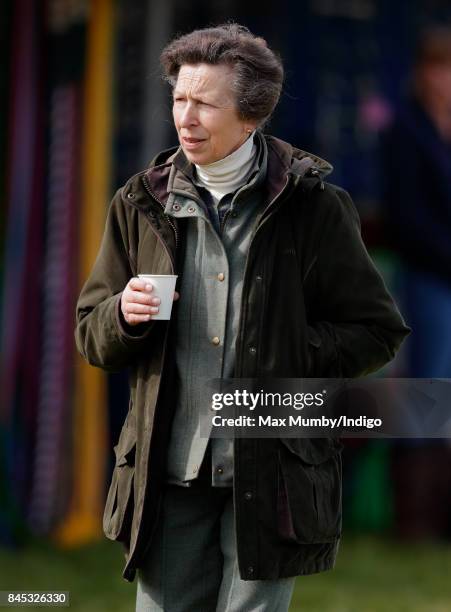 Princess Anne, Princess Royal attends the Whatley Manor Horse Trials at Gatcombe Park on September 9, 2017 in Stroud, England.