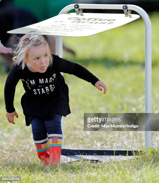 Mia Tindall attends the Whatley Manor Horse Trials at Gatcombe Park on September 9, 2017 in Stroud, England.