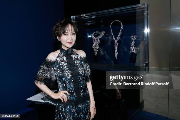 Designer of Anna Hu attends the Biennale des Antiquaires 2017 : Pre-Opening at Grand Palais on September 10, 2017 in Paris, France.