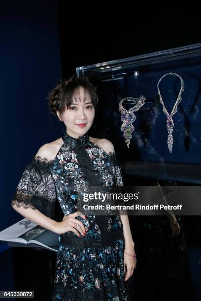 Designer of Anna Hu attends the Biennale des Antiquaires 2017 : Pre-Opening at Grand Palais on September 10, 2017 in Paris, France.