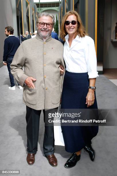 Alain Dominique Perrin and his wife Florence attend the Biennale des Antiquaires 2017 : Pre-Opening at Grand Palais on September 10, 2017 in Paris,...