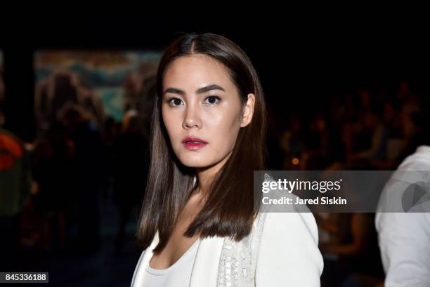 Actress Janie Tienphosuwan at the Vivienne Tam SS 2018 Runway Show at Gallery 1, Skylight Clarkson Sq on September 10, 2017 in New York City.